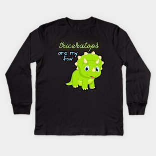 Triceratops are my favorite! Kids Long Sleeve T-Shirt